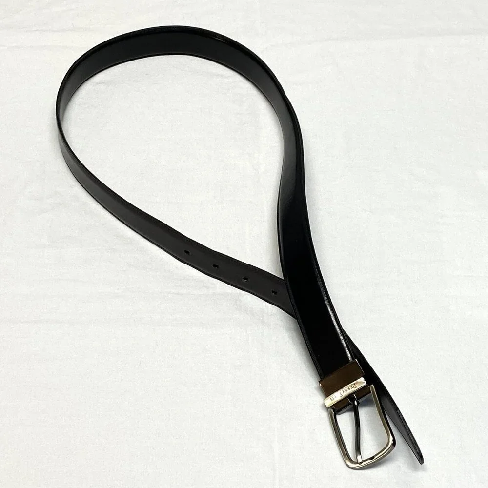 Perry Ellis Twist Buckle Reversible Dress Belt 40 Black Brown Classic Style